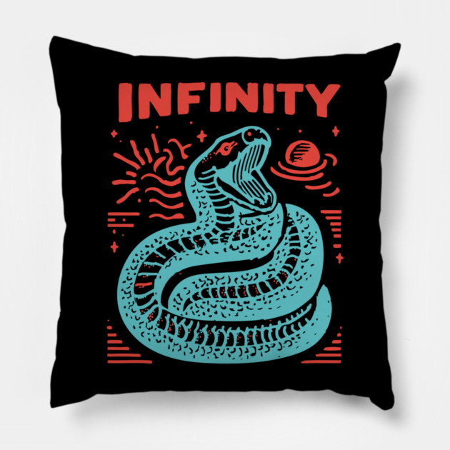 Infinity Snake Ouroboros Mythological Tattoo Art Pillow by TuncGK