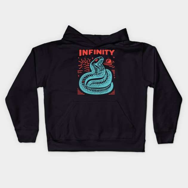 Infinity Snake Ouroboros Mythological Tattoo Art Kids Hoodie by TuncGK