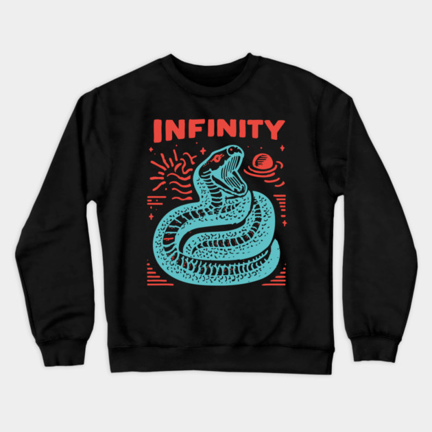 Infinity Snake Ouroboros Mythological Tattoo Art Crewneck Sweatshirt by TuncGK