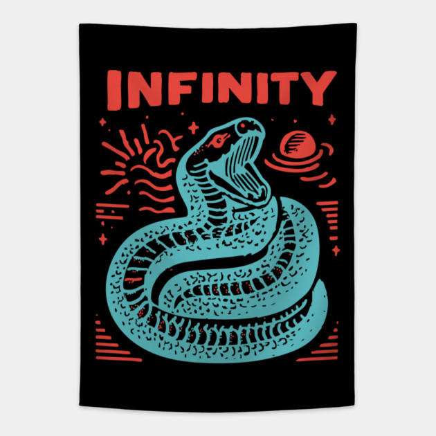 Infinity Snake Ouroboros Mythological Tattoo Art Tapestry by TuncGK