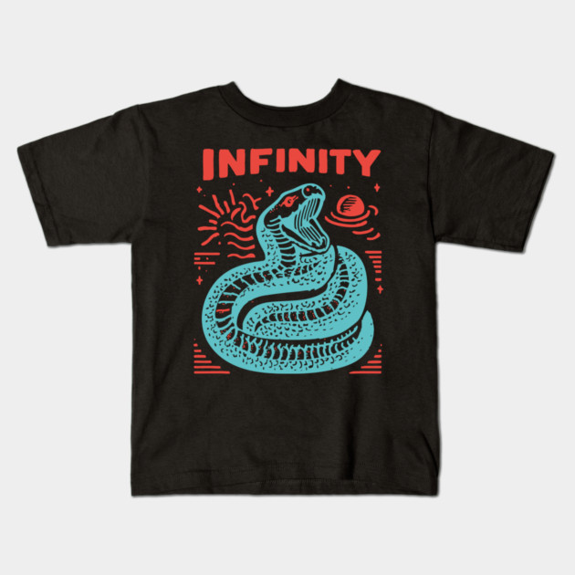 Infinity Snake Ouroboros Mythological Tattoo Art Kids T-Shirt by TuncGK