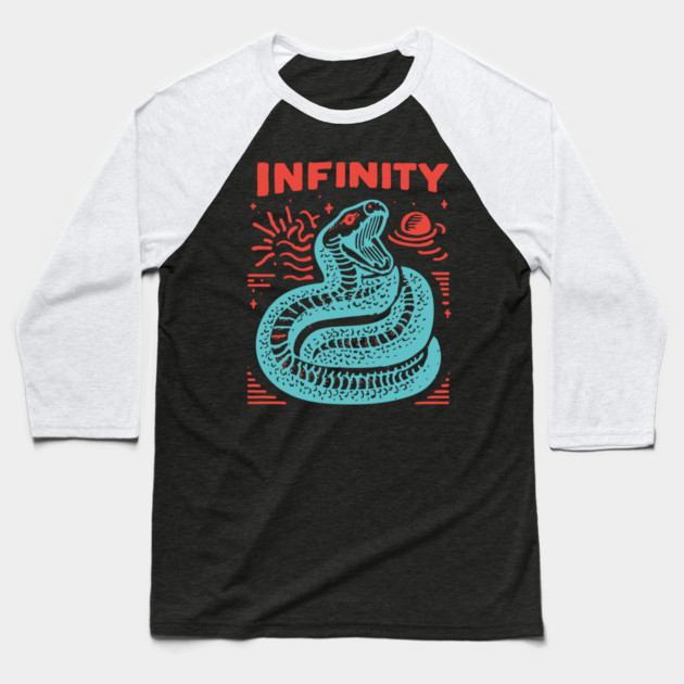 Infinity Snake Ouroboros Mythological Tattoo Art Baseball T-Shirt by TuncGK