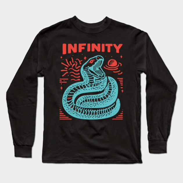 Infinity Snake Ouroboros Mythological Tattoo Art Long Sleeve T-Shirt by TuncGK
