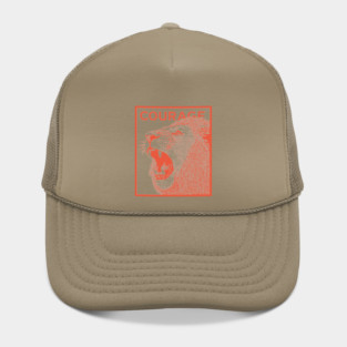 Courage Roaring Lion Motivational Vintage Graphic Hat