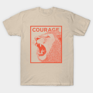 Courage Roaring Lion Motivational Vintage Graphic T-Shirt