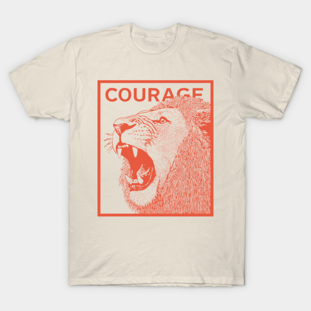 Courage Roaring Lion Motivational Vintage Graphic T-Shirt by TuncGK