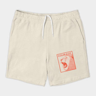 Courage Roaring Lion Motivational Vintage Graphic Shorts