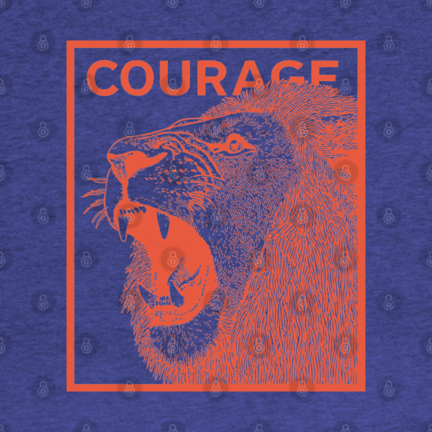 Courage Roaring Lion Motivational Vintage Graphic by TuncGK