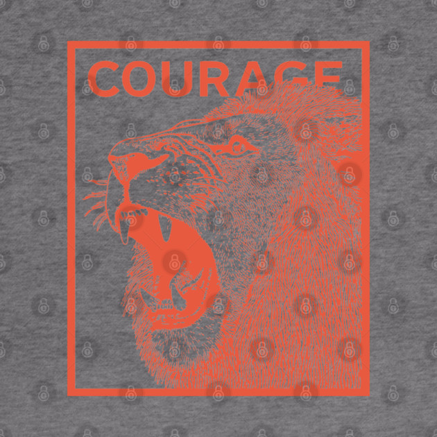 Courage Roaring Lion Motivational Vintage Graphic by TuncGK