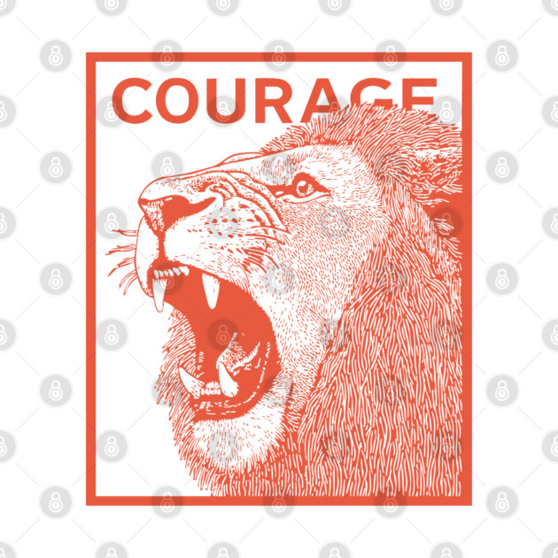 Courage Roaring Lion Motivational Vintage Graphic by TuncGK