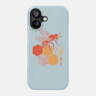 Minimalist Honeycomb and Bee Geometric Art Phone Case