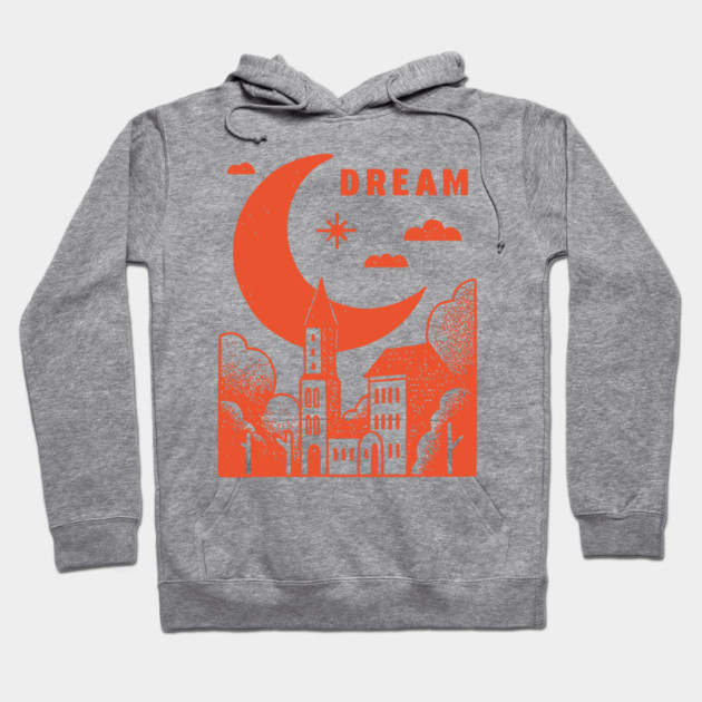 Urban Dreamer Crescent Moon Lo-fi Aesthetic Hoodie by TuncGK