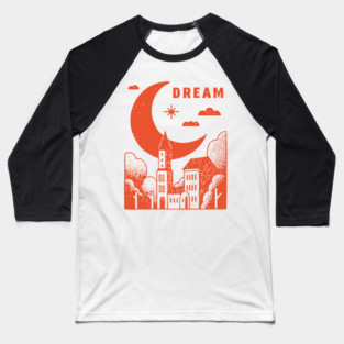 Urban Dreamer Crescent Moon Lo-fi Aesthetic Baseball T-Shirt