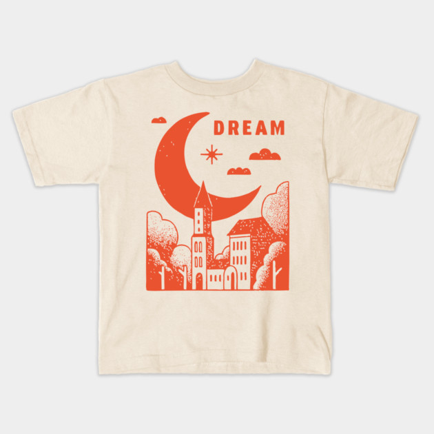 Urban Dreamer Crescent Moon Lo-fi Aesthetic Kids T-Shirt by TuncGK