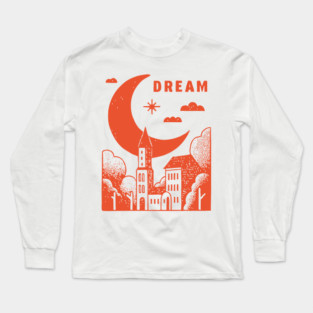 Urban Dreamer Crescent Moon Lo-fi Aesthetic Long Sleeve T-Shirt