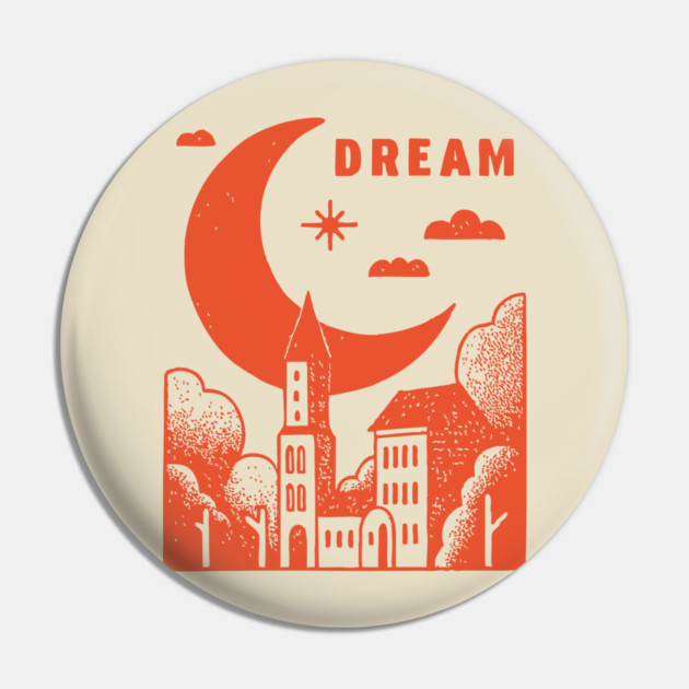 Urban Dreamer Crescent Moon Lo-fi Aesthetic Pin by TuncGK