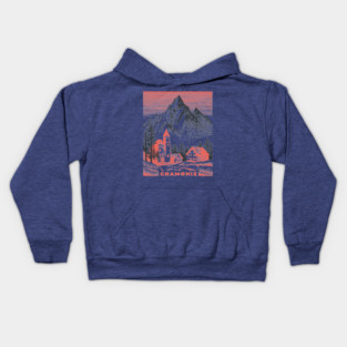 Chamonix France Vintage Ski Travel Poster Kids Hoodie