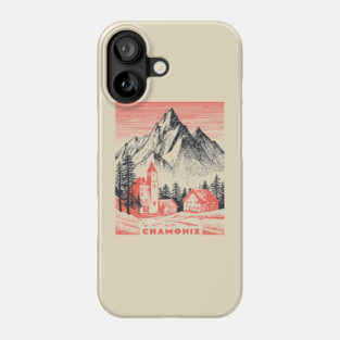 Chamonix France Vintage Ski Travel Poster Phone Case