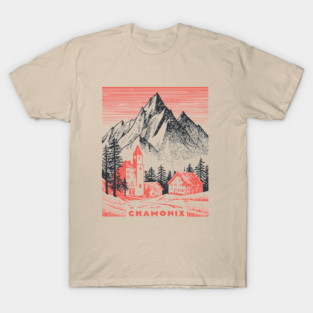 Chamonix France Vintage Ski Travel Poster T-Shirt