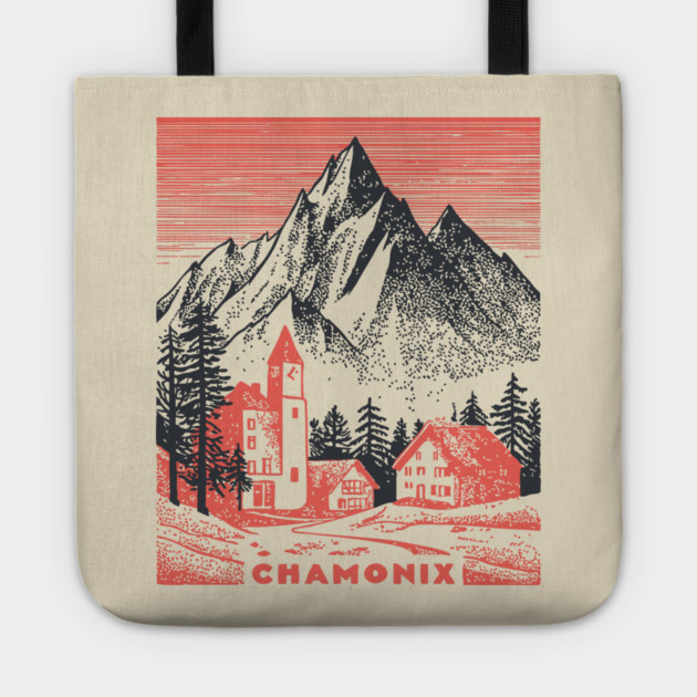 Chamonix France Vintage Ski Travel Poster Tote by TuncGK