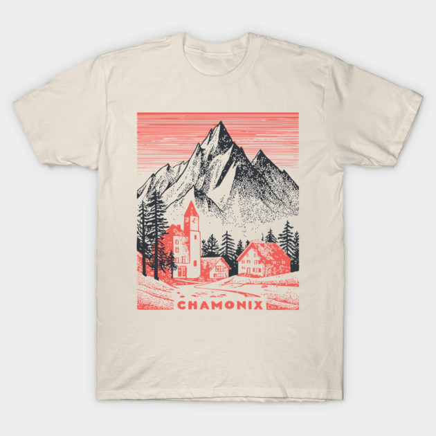 Chamonix France Vintage Ski Travel Poster T-Shirt by TuncGK