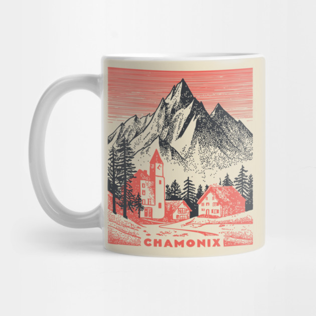 Chamonix France Vintage Ski Travel Poster by TuncGK