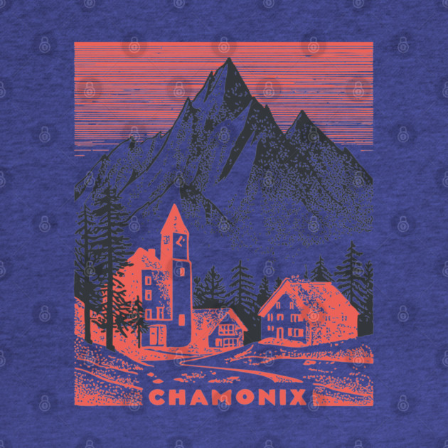 Chamonix France Vintage Ski Travel Poster by TuncGK