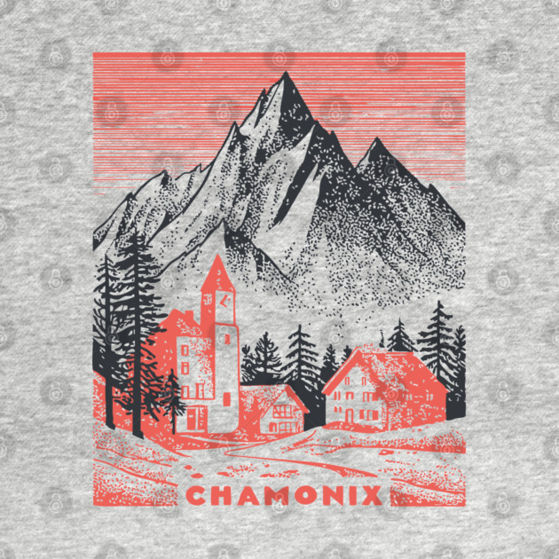 Chamonix France Vintage Ski Travel Poster by TuncGK