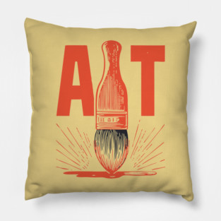 Bold Artist Paintbrush Graphic for Creative People Pillow