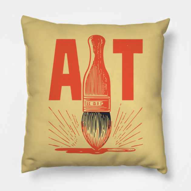 Bold Artist Paintbrush Graphic for Creative People Pillow by TuncGK