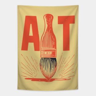 Bold Artist Paintbrush Graphic for Creative People Tapestry