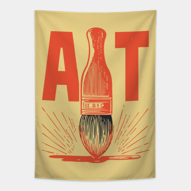 Bold Artist Paintbrush Graphic for Creative People Tapestry by TuncGK