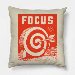 Focus Archery Target Motivational Mindset Graphic Pillow