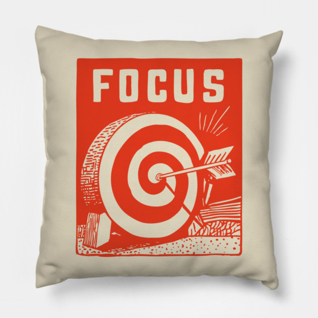 Focus Archery Target Motivational Mindset Graphic Pillow by TuncGK