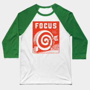 Focus Archery Target Motivational Mindset Graphic Baseball T-Shirt