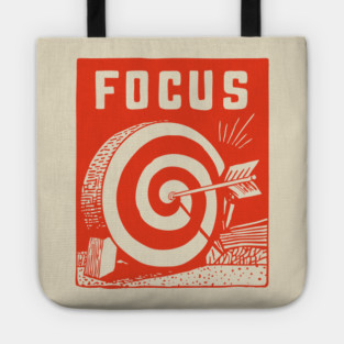 Focus Archery Target Motivational Mindset Graphic Tote