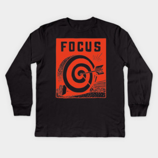 Focus Archery Target Motivational Mindset Graphic Kids Long Sleeve T-Shirt