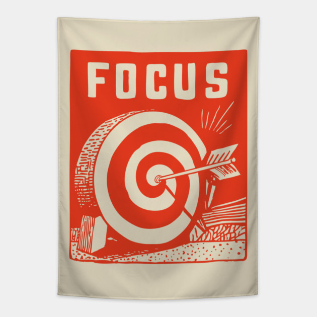 Focus Archery Target Motivational Mindset Graphic Tapestry by TuncGK