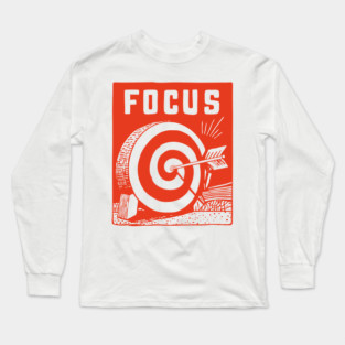 Focus Archery Target Motivational Mindset Graphic Long Sleeve T-Shirt