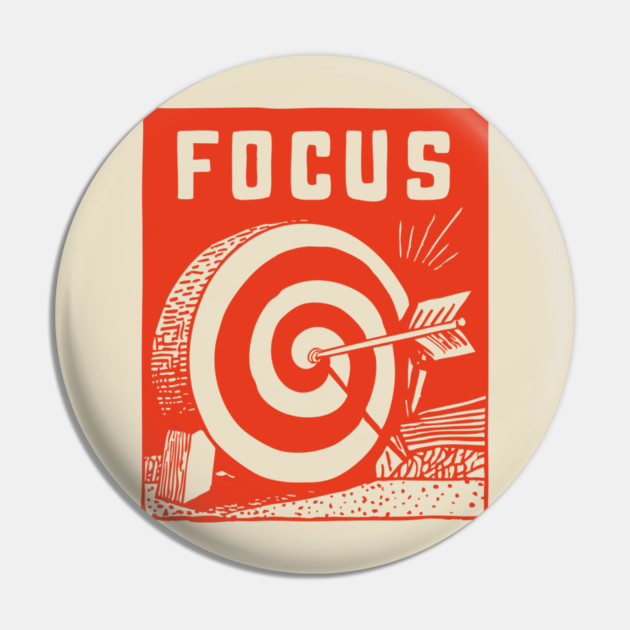 Focus Archery Target Motivational Mindset Graphic Pin by TuncGK