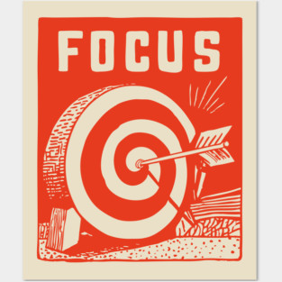 Focus Archery Target Motivational Mindset Graphic Posters and Art