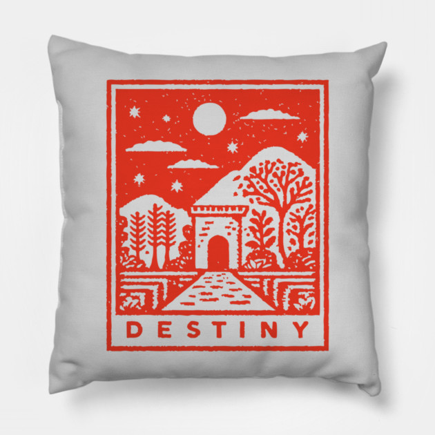 Destiny's Path Vintage Fantasy Art Graphic Pillow by TuncGK