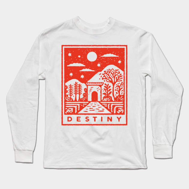 Destiny's Path Vintage Fantasy Art Graphic Long Sleeve T-Shirt by TuncGK