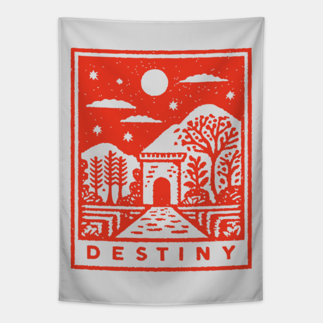 Destiny's Path Vintage Fantasy Art Graphic Tapestry by TuncGK