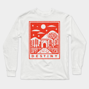 Destiny's Path Vintage Fantasy Art Graphic Long Sleeve T-Shirt
