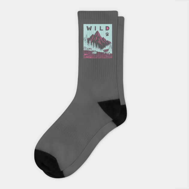 Go Wild Mountains Nature Adventure Graphic Socks by TuncGK