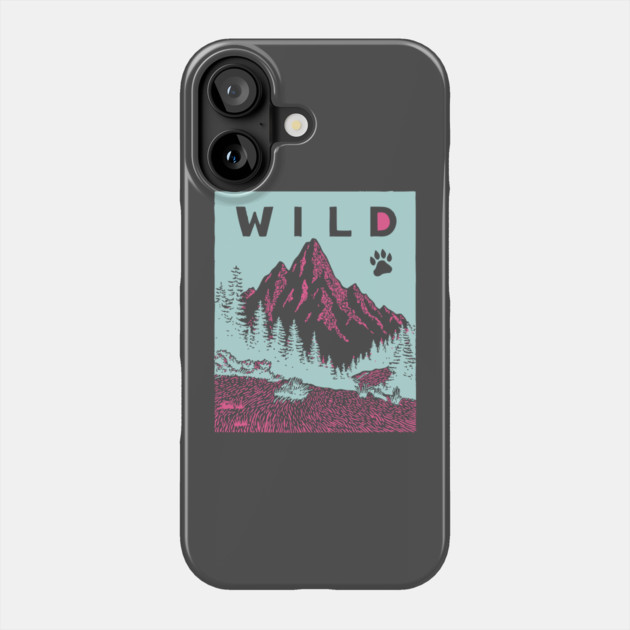 Go Wild Mountains Nature Adventure Graphic Phone Case by TuncGK