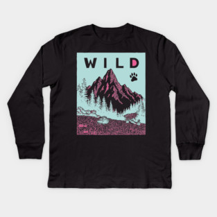 Go Wild Mountains Nature Adventure Graphic Kids Long Sleeve T-Shirt