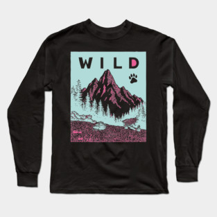 Go Wild Mountains Nature Adventure Graphic Long Sleeve T-Shirt