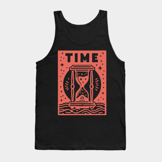 Vintage Time Hourglass Mystical Owl Art Tank Top by TuncGK